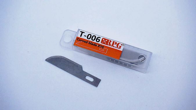 T-006 RPG Лезвие для цангового ножа закругленое (10 лезвий в комплекте)