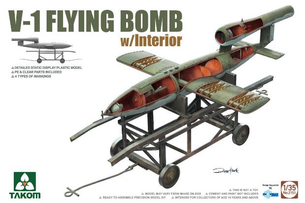 2151 Takom Ракета V-1 FLYING BOMB с интерьером 1/35