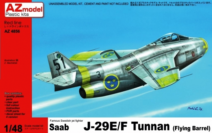 4866 AZmodel Самолёт Saab J-29E/F Tunnan 1/48