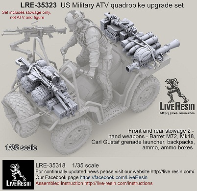 LRE35323 Live Resin Набор поклажи 2  на капот и багажник квадроцикла Polaris MV 850 1/35