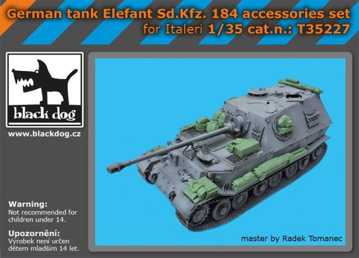 T35227 Black Dog Набор аксессуаров из смолы для Elefant Sd.Kfz.184   1/35