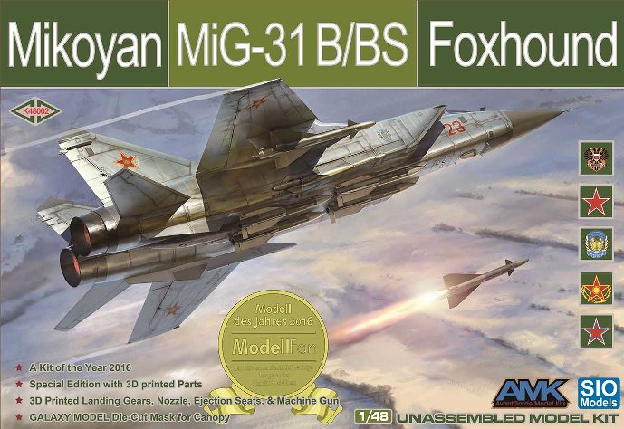 K48002 SIO Models Самолет МиГ-31Б/БС "23 красный" 1/48