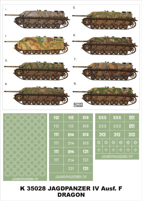 K35028 Montex Набор масок для Jagpanzer IV L/70 Ausf.F (Dragon) Масштаб 1/35