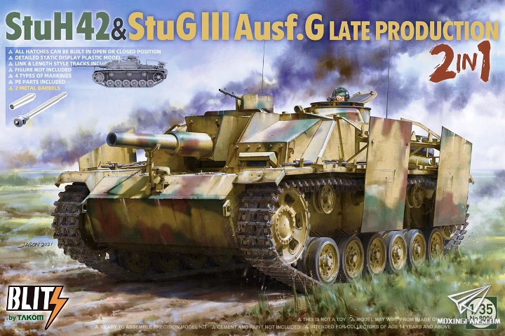 8006 Takom Самоходное орудие StuH 42 & StuG III Ausf. G (поздняя версия) 1/35