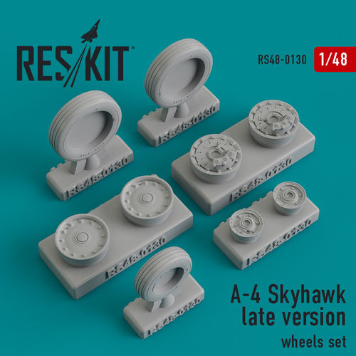 RS48-0130 RESKIT A-4 Skyhawk late version wheels set (for Hasegawa, Eduard, Hobby Boss) 1/48