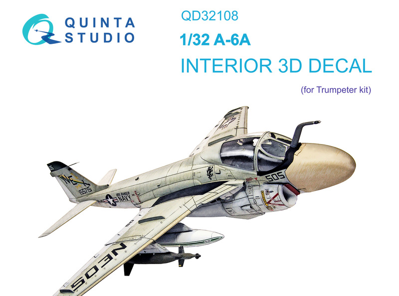 QD32108 Quinta 3D Декаль интерьера кабины A-6A (для Trumpeter) 1/32