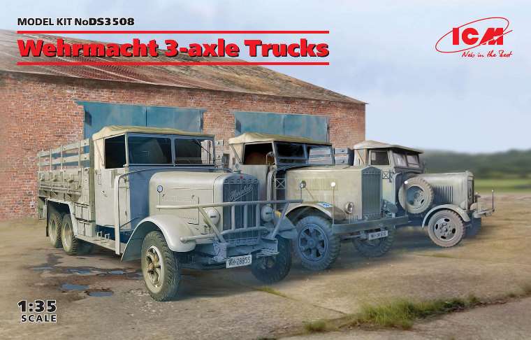 DS3508 ICM 3-осные грузовые автомобили (Henschel 33D1, Krupp L3H163, LG3000) 1/35