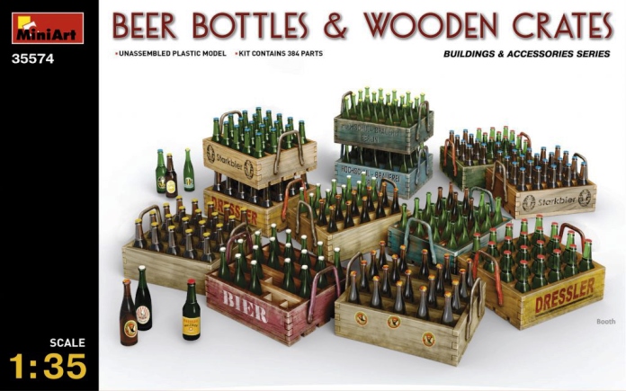 35574 MiniArt Пивные бутылки с деревянными ящиками 1/35