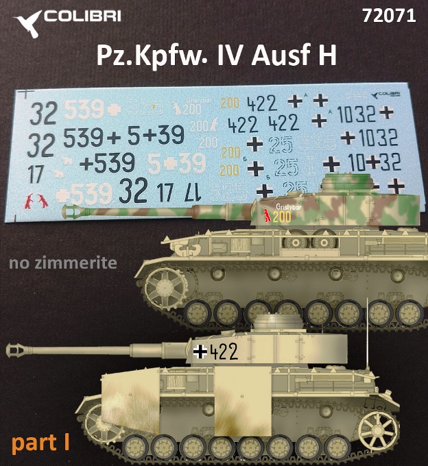 72071 Colibri Decals Декали для Pz.Kpfw. IV Ausf. Н Part I 1/72