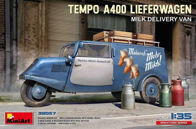 38057 MiniArt Автомобиль Tempo A400 Lieferwagen Milk Delivery Van 1/35