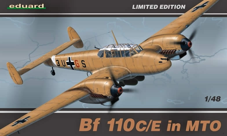 Сборная модель 1164 Eduard Самолет Bf-110C/E in MTO 