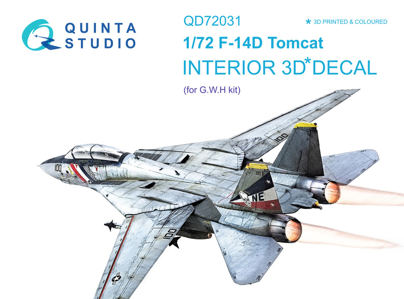 QD72031 Quinta 3D Декаль интерьера кабины F-14D (GWH) 1/72