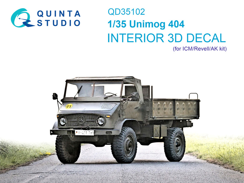 QD35102 Quinta 3D Декаль интерьера кабины Unimog 404 (ICM) 1/35