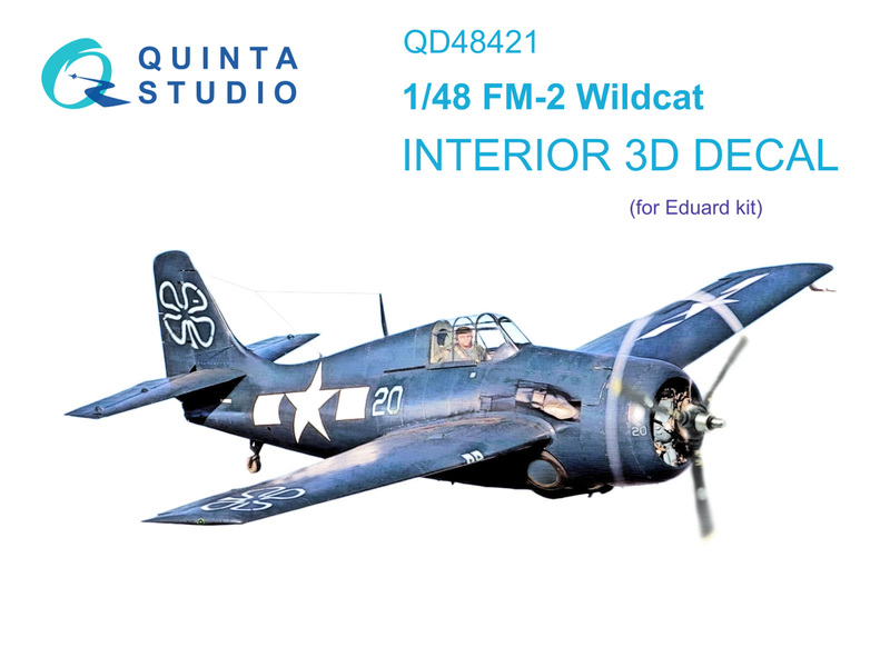 QD48421 Quinta 3D Декаль интерьера кабины FM-2 Wildcat (Eduard) 1/48