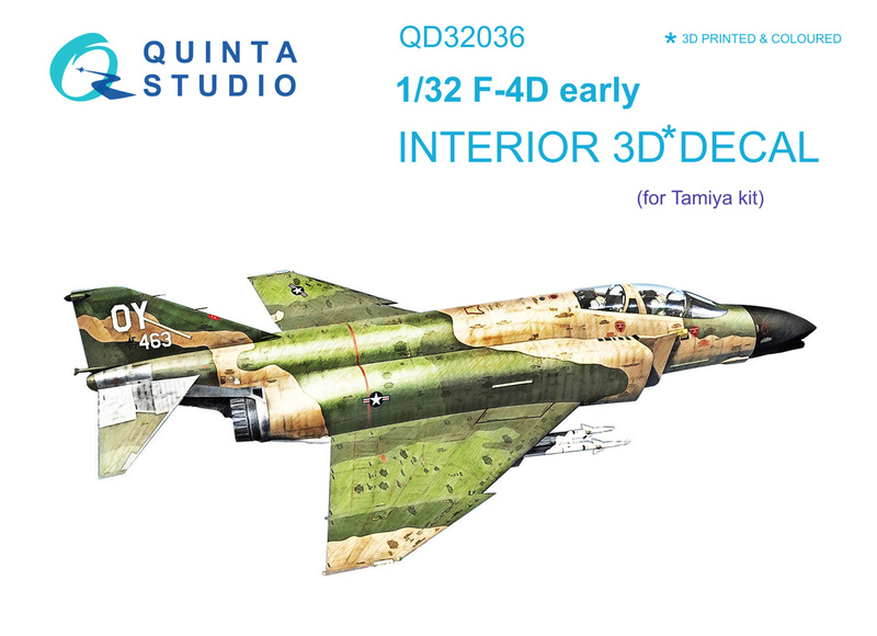 QD32036 Quinta 3D Декаль интерьера кабины F-4D early (для Tamiya) 1/32