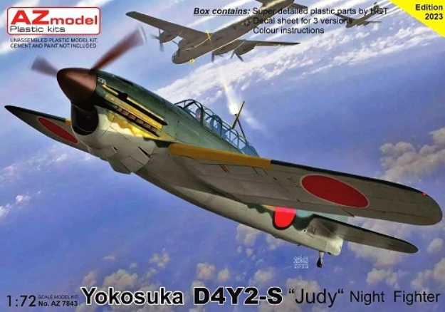 7843 AZmodel Японский самолет Yokosuka D4Y2-S „Judy“ Night Fighter 1/72