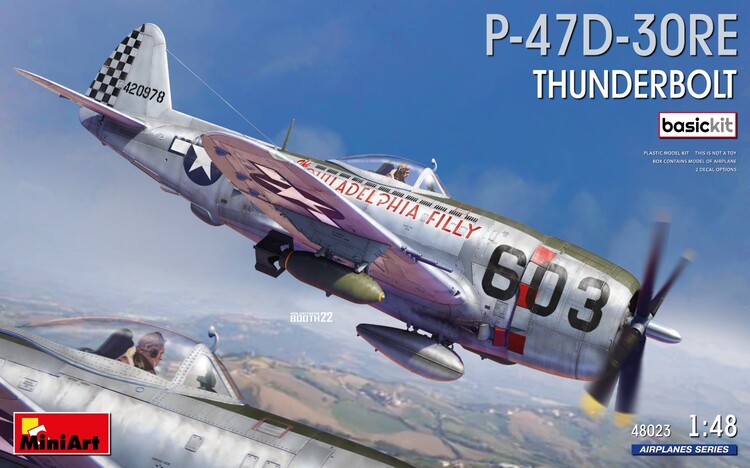 48023 MiniArt Самолет P-47D-30RE Thunderbolt (Basic Kit) 1/48