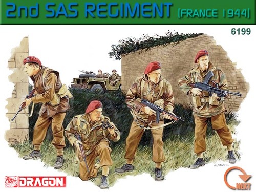 6199 Dragon Британский спецназ SAS Regiment (Франция, 1944 год, 4 фигуры) Масштаб 1/35