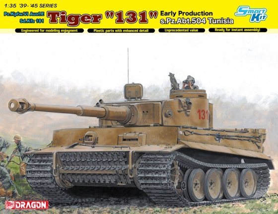 Сборная модель 6820 Dragon Танк Tiger I "131" s.Pz.Abt.504 Tunisia  1/35