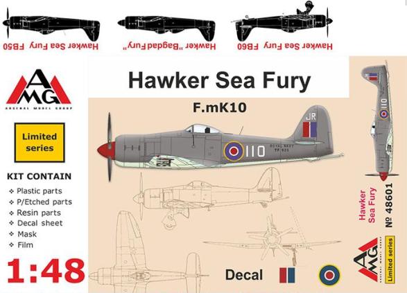 Сборная модель 48601 AMG Самолет Hawker Sea Fury F.mK10  