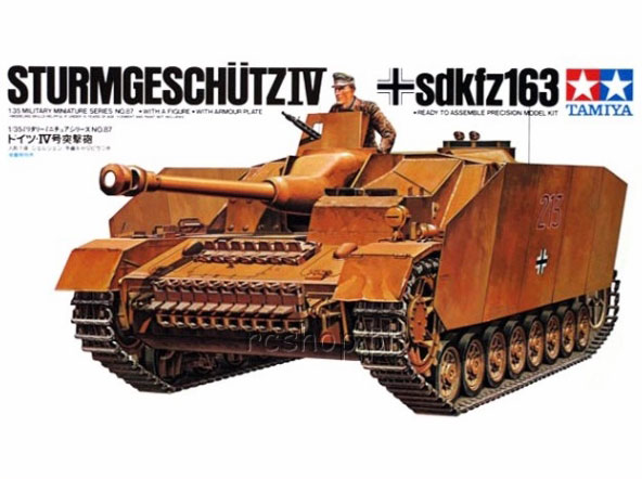 Сборная модель 35087 Tamiya Немецкое Самоходное орудие Sturmgeschutz IV(sdkfz163) с бронированными экранами (1 фиг) 