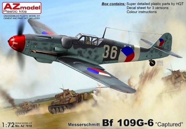 7818 AZmodel Немецкий истребитель Bf 109G-6 „Captured“ 1/72