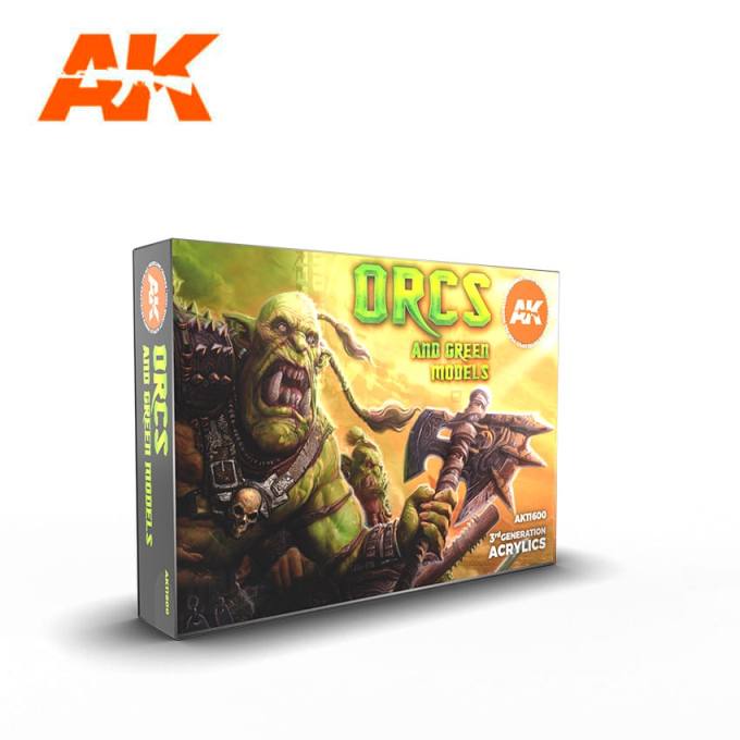 AK11600 AK Interactive Набор красок ORCS AND GREEN CREATURES SET , 6шт