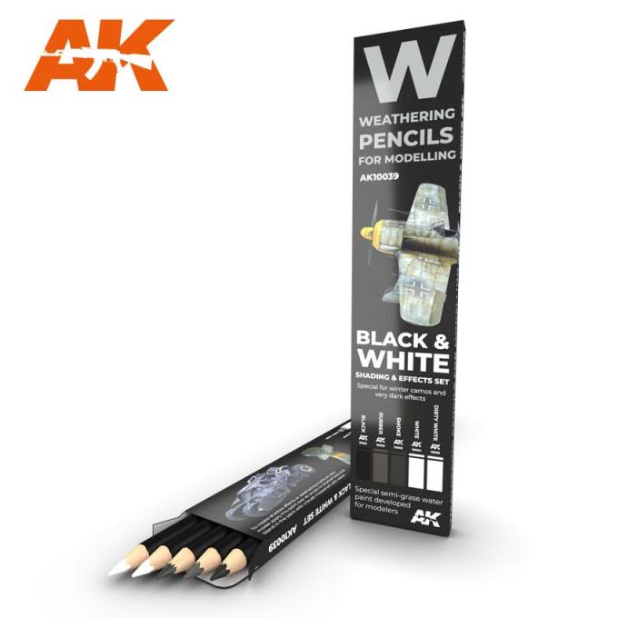 AK10039 AK Interactive Набор карандашей для эффектов BLACK AND WHITE