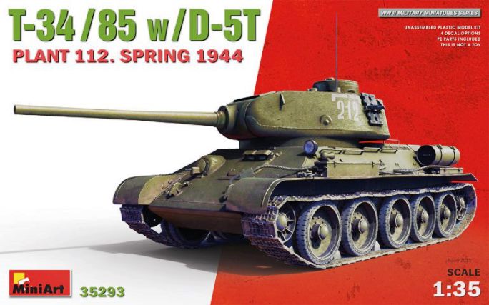 35293 MiniArt Т-34/85 с Пушкой Д-5Т (завод № 112, весна 1944 года) 1/35