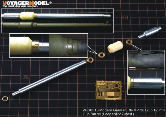 VBS0513 Voyager Model Ствол Modern German Rh-M-120 L/55 120mm (Leopard2A7 used) 1/35