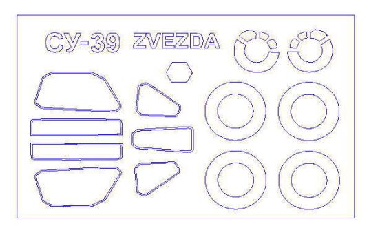 72560 KV Models Набор масок для Су-39 + маски на диски и колеса (Звезда) Масштаб 1/72