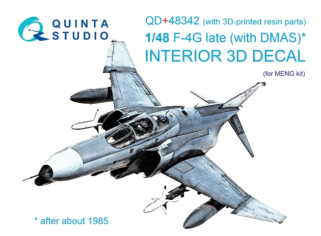 QD+48342 Quinta 3D Декаль интерьера кабины F-4G late (Meng) (с 3D-печатными деталями) 1/48