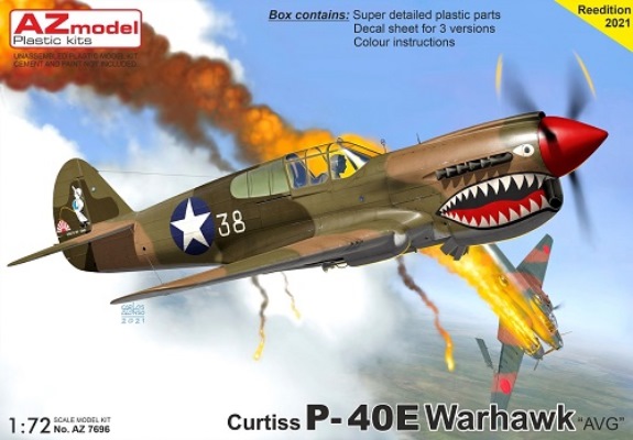 7696 AZmodel Самолёт P-40E Warhawk 49.th  FG 1/72