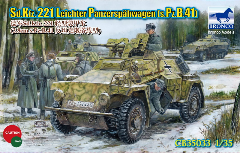 Сборная модель 35033 Bronco Models Немецкий БТР Sd.Kfz.221 (s.Pz.B.41) 