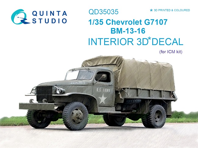 QD35035 Quinta 3D Декаль интерьера кабины Chevrolet G7107 BM-13-16 (для ICM) 1/35