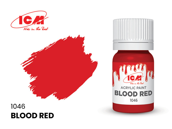 C1046 ICM Акриловая краска Кровавый (Blood Red) 12мл