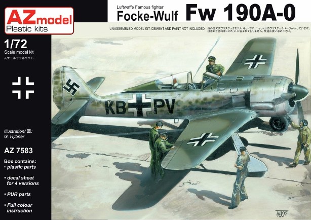 7583 AZmodel Самолет  Focke-Wulf Fw 190A-0 1/72